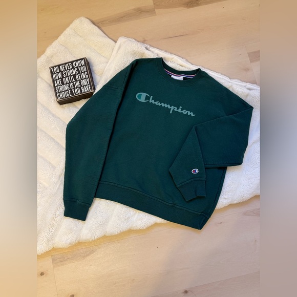 Champion Tops - Champion Men's Dark Green Crewneck Sweater